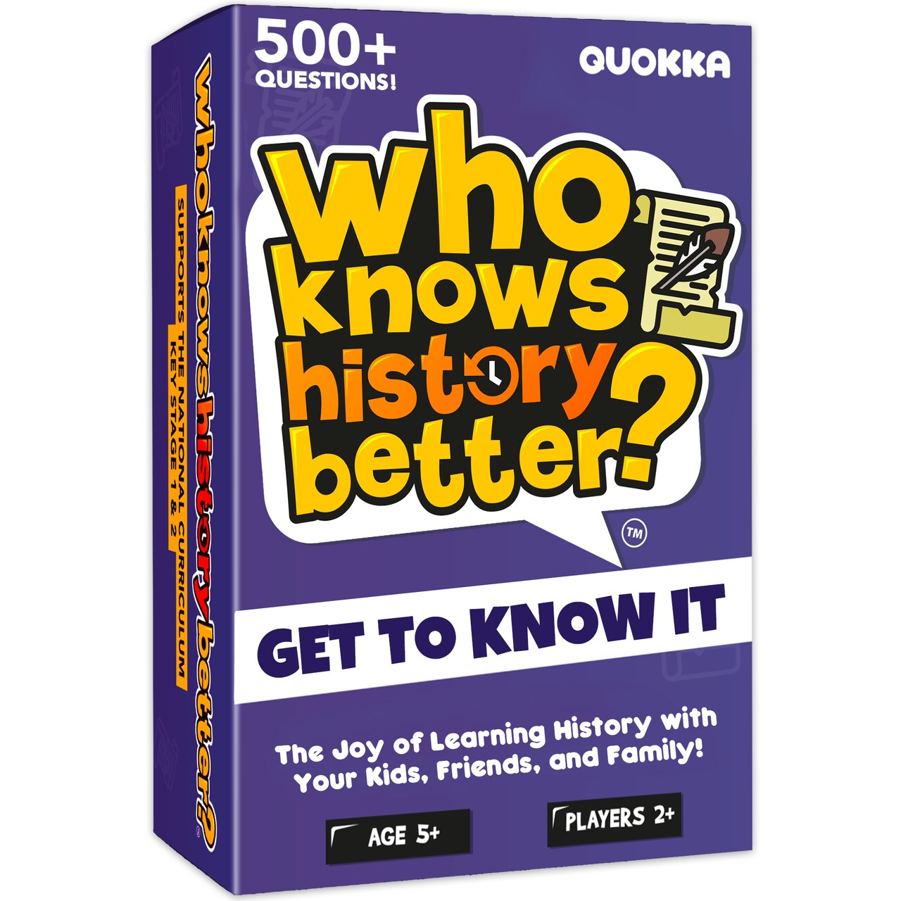 QUOKKA History Trivia Family Game - Card Board Game for Kids Ages 8-12 & Adults - Educational Questions | Easy to Learn | Fast Paced - Fun Learning Quiz for Road Trip
